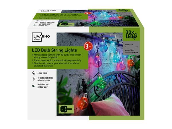 Livarno Home LED Coloured Bulb String Lights