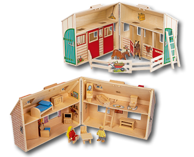 Maison de poupées/Écurie dans une valise