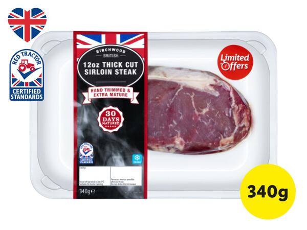 Birchwood 12oz Thick Cut British Beef Sirloin Steak
