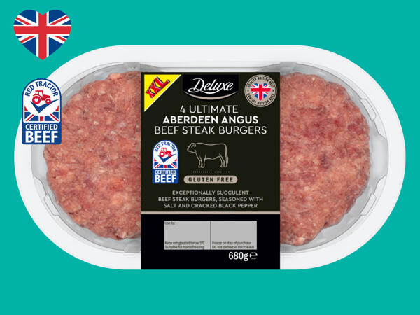 Deluxe Ultimate Aberdeen Angus British Beef Steak Burgers
