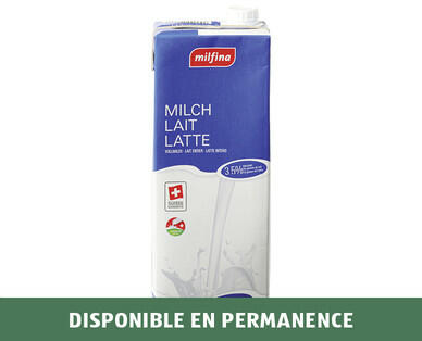 MILFINA 
 LAIT ENTIER UHT 3,5 % DE MAT. GRASSES*