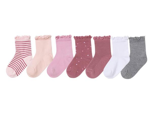 Girls' socks, 7 pairs