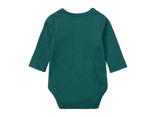 Lupilu Baby Long-Sleeve Bodysuits - 3 Pack Green