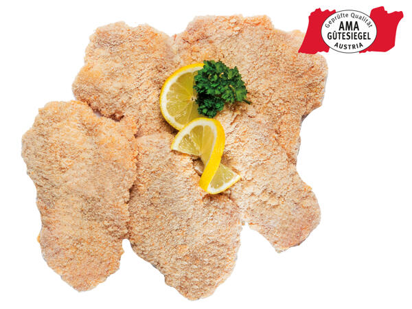 Frische Hendl-Schnitzel paniert