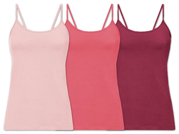 Damen Spaghetti-Top, 3 Stück