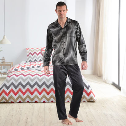 Satinpyjama für Herren