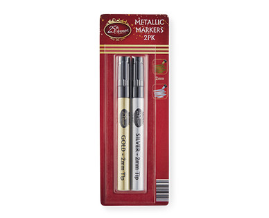 METALLIC MARKERS 2PK