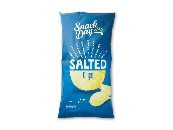 Saltede kartoffelchips