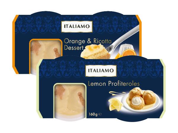 Lemon Profiteroles or Orange and ricotta Dessert