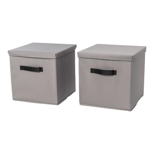 HOME CREATION(R) 				Boîtes de rangement avec couvercle, 2 pcs