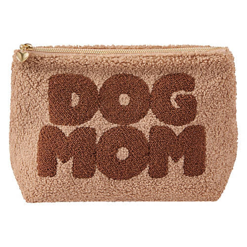 DOG MOM Sherpa Pouch, Beige