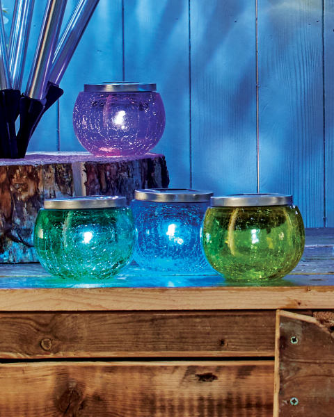 Crackled Glass Solar Lantern