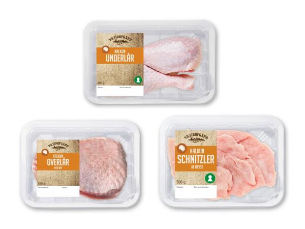 Kalkun­underlår, -overlår eller schnitzler af brystfilet
