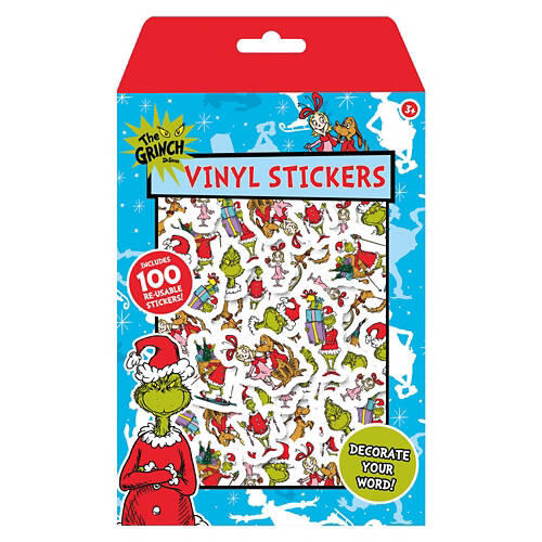100 Reusable Vinyl Stickers - Grinch