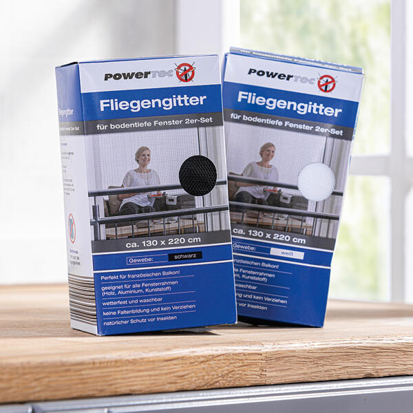 Fliegengitter für bodentiefe Fenster 2er-Set