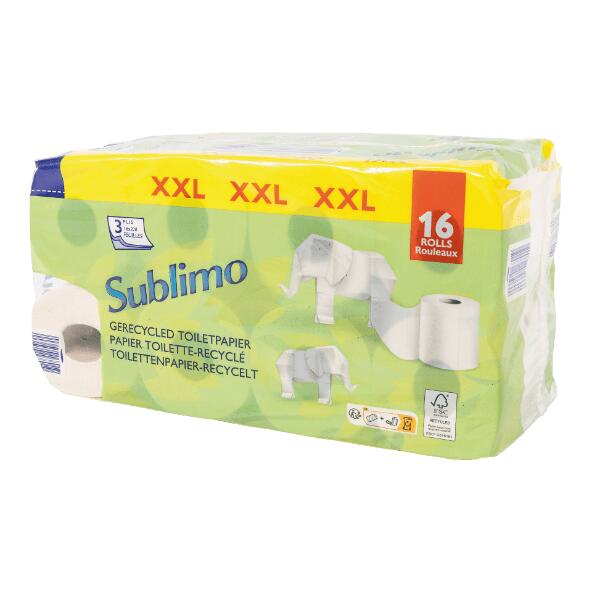 SUBLIMO(R) 				Papier toilette en papier recyclé, 16 pcs