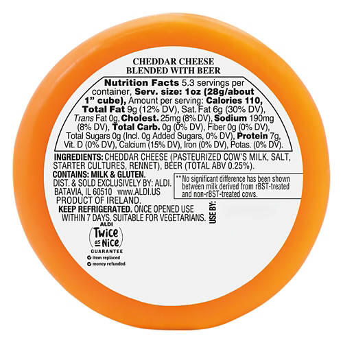 Rich & Creamy Irish Cheddar with Beer Taste Cheese, 5.3 oz