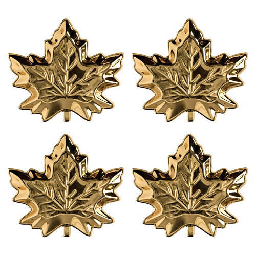 4 Pack Fall Appetizer Plates - Gold Leaf