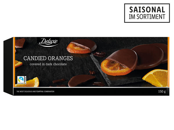 Kandierte Orange mit dunkler Schokolade