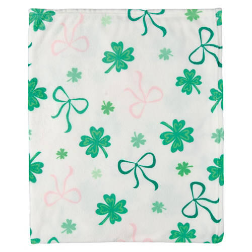 50" x 60" St. Patrick's Day Plush Throw - Bows & Clovers