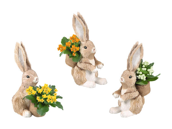 Lapin de Pâques avec fleurs