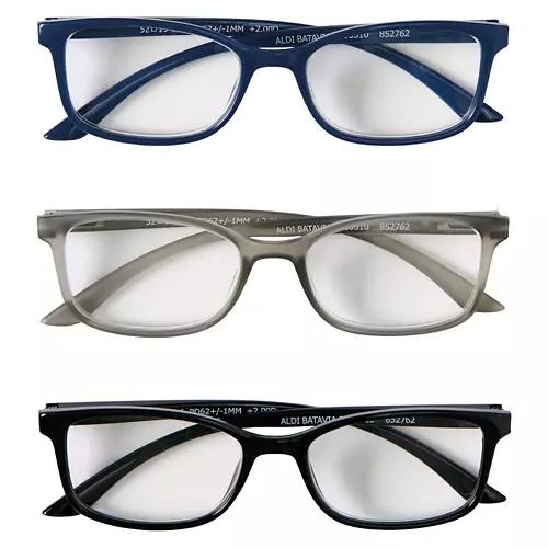 3 Pack Men's Reading Glasses - Black/Blue/Grey, 2