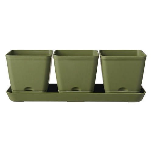 Self Watering Herb Planter, Green
