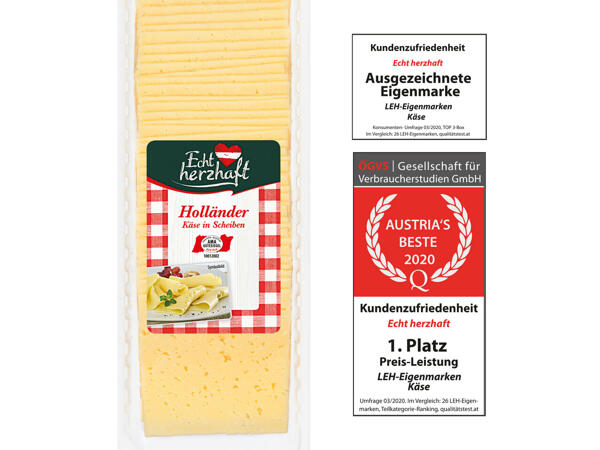 Käse nach Holländer Art in Scheiben