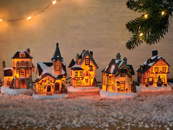 Light-Up Christmas Village Scene