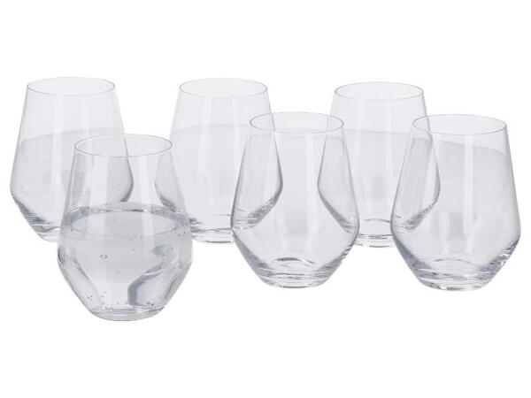 Sklenice na sekt / Sklenice na bílé víno / Sklenice na červené víno / Sklenice na vodu