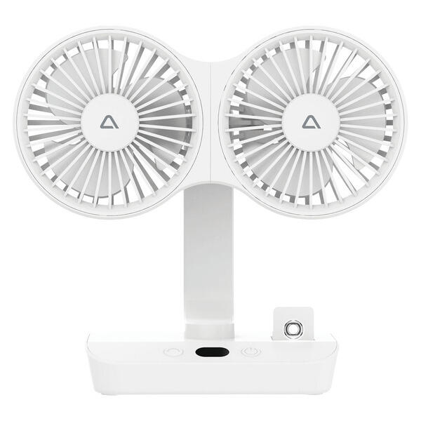 Ambiano White Adjustable Dual Headed Fan
