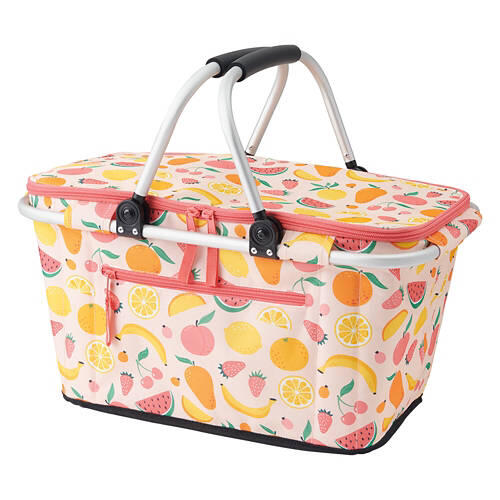 Soft Sided Basket Cooler - Fruit Print