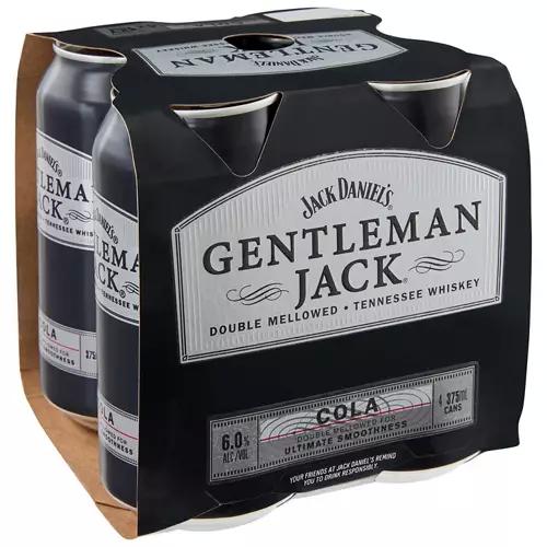 Gentleman Jack & Cola 4 Pack 375ml