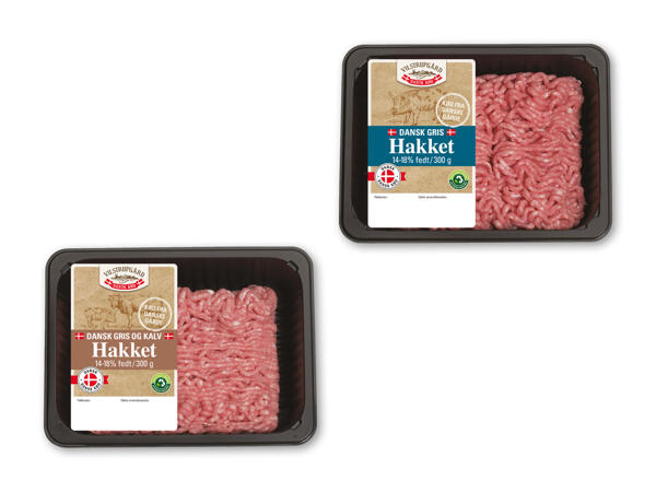 Dansk hakket gris eller hakket gris og kalv