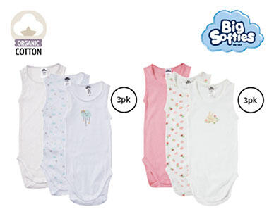 Big Softies Infant Singlets 5pk or Singletsuits 3pk