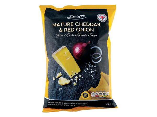 Hand Cooked Mature Cheddar & Red Onion Crisps