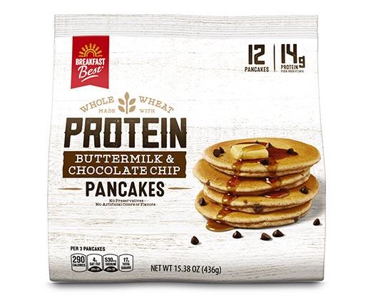 Breakfast Best 
 Chocolate Chip Protein Pancakes