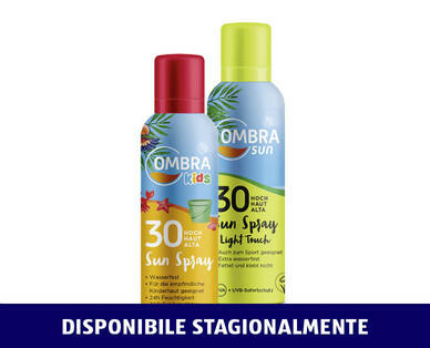 OMBRA SUN 
 ASSORTIMENTO DI SPRAY SOLARI SPF 30