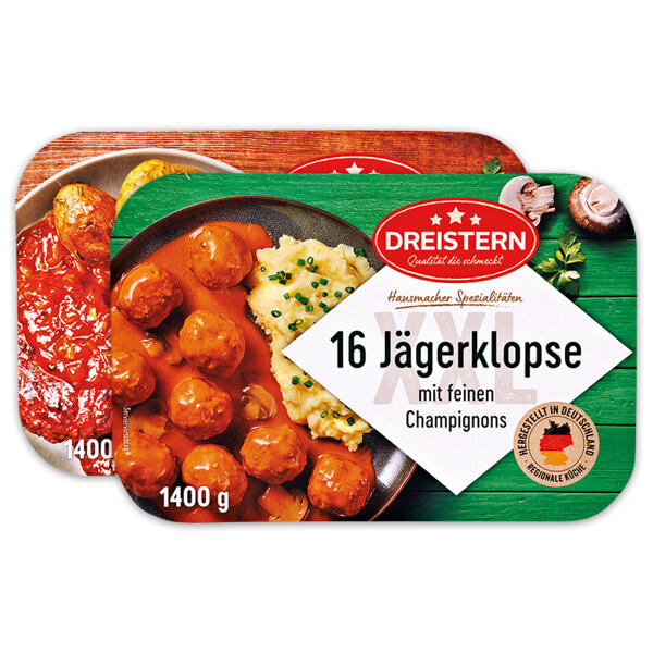 4 Hackbraten / 16 Jägerklopse