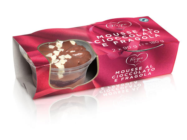 Mousse with Chocolate and Strawberry
