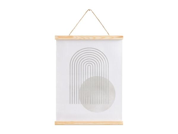 Livarno Home Magnetic Wooden Frame With Grey Geometric Design on Poster