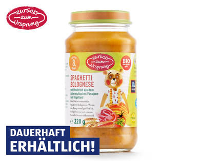 ZURÜCK ZUM URSPRUNG Bio-Menü Spaghetti Bolognese