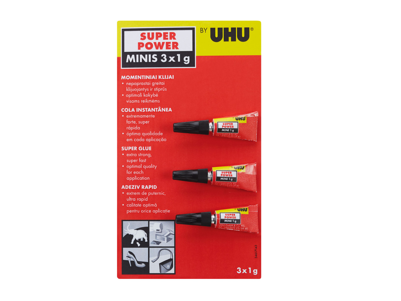 Instant Super Glue, 3x1g