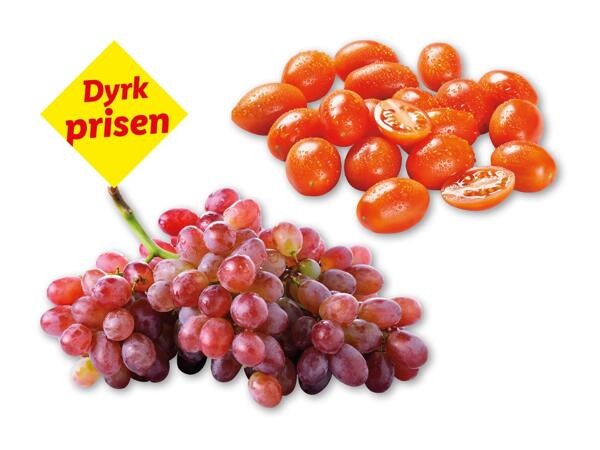 Daddelcherrytomater eller røde stenfri vindruer