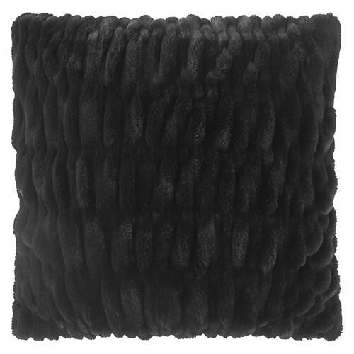 20" x 20" Cozy Accent Pillow, Black Ruched
