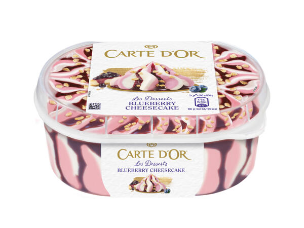 Blueberry Cheesecake Ice Cream or Ice Cream with Chocolate Sauce
