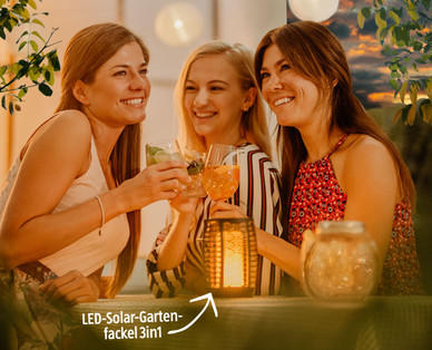 CASALUX LED-Solar-Gartenfackel 3in1