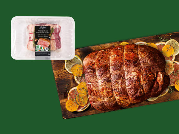 Prime Irish Striploin Roast with Pinlk Peppercorn Butter