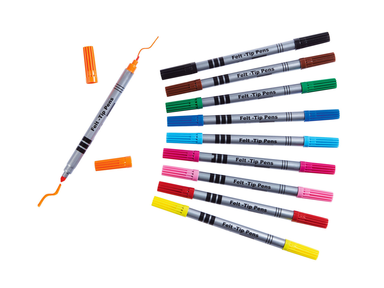 Double-Ended Felt-Tip Pens, 10 pieces