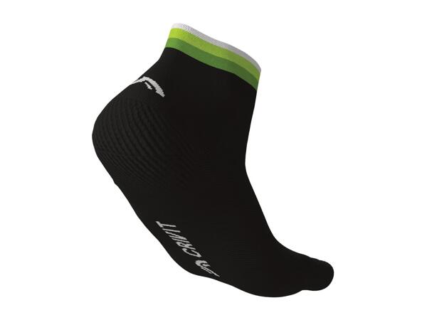 CRIVIT Adults' Black & Green Cycling Socks - 2 Pairs